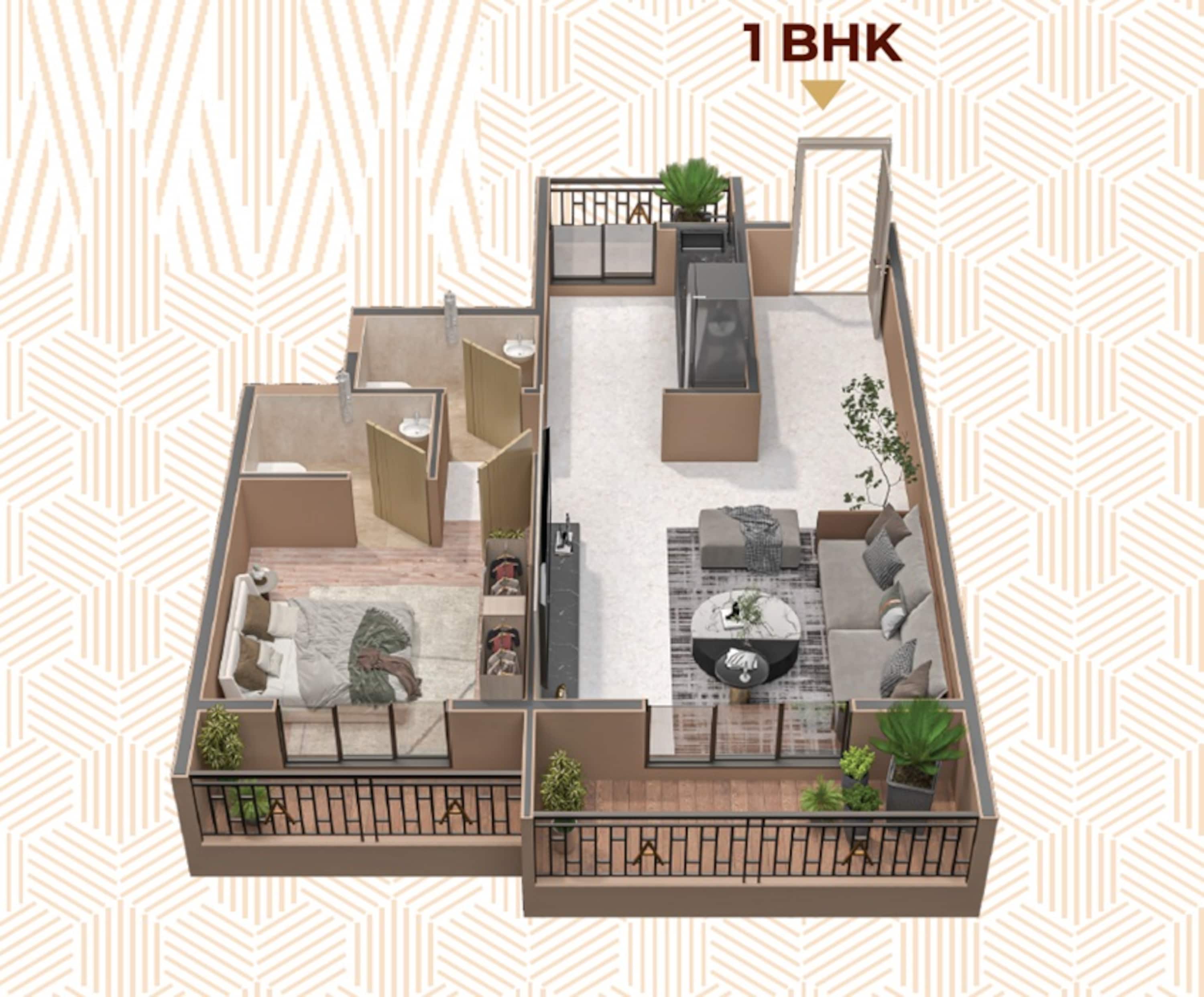 1 BHK 380 Sq. Ft. Apartment in Sai Aansh Imperial