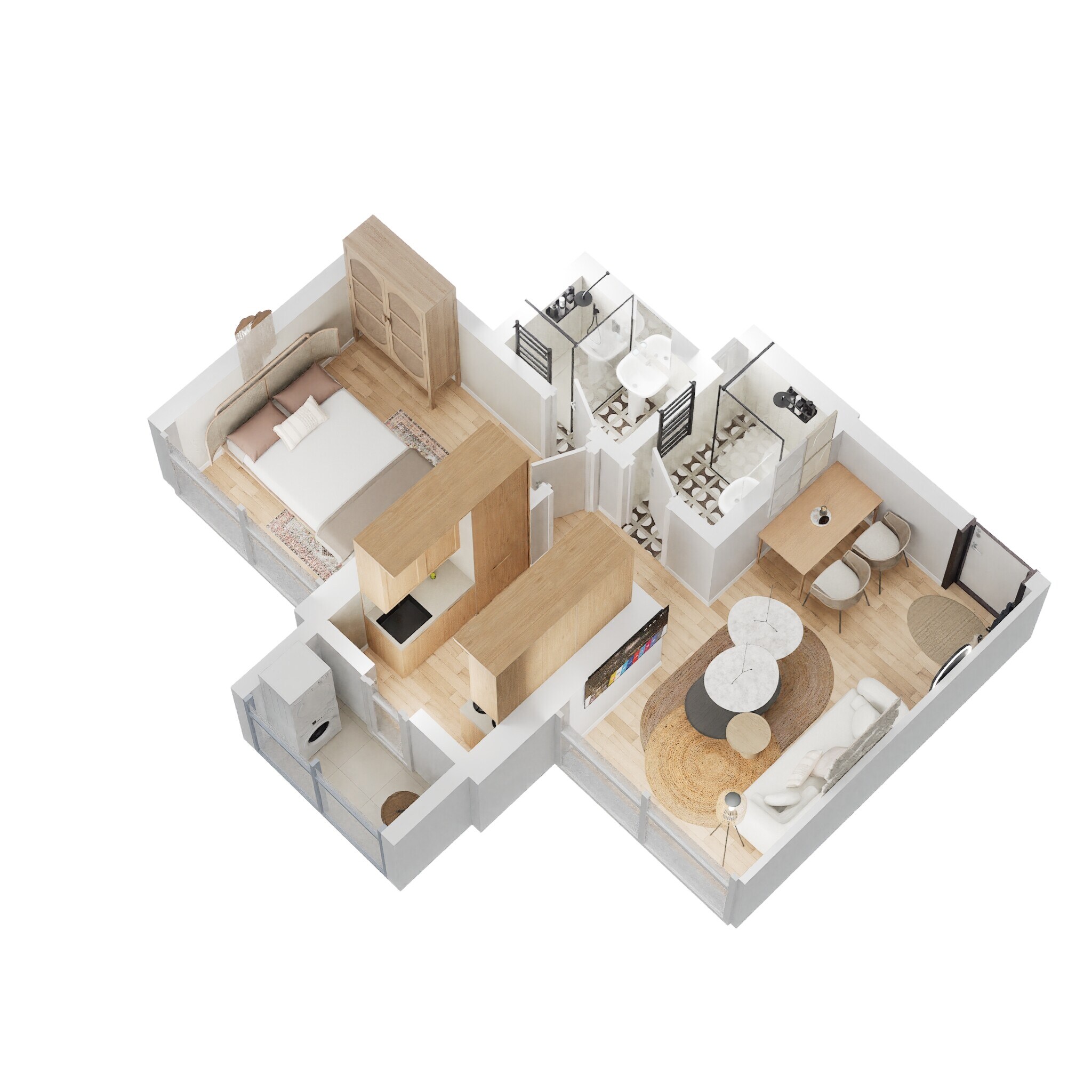 Floor plan of 1 BHK 388 Sq. Ft. Apartment in Sai Proviso Atlantis, Navi Mumbai