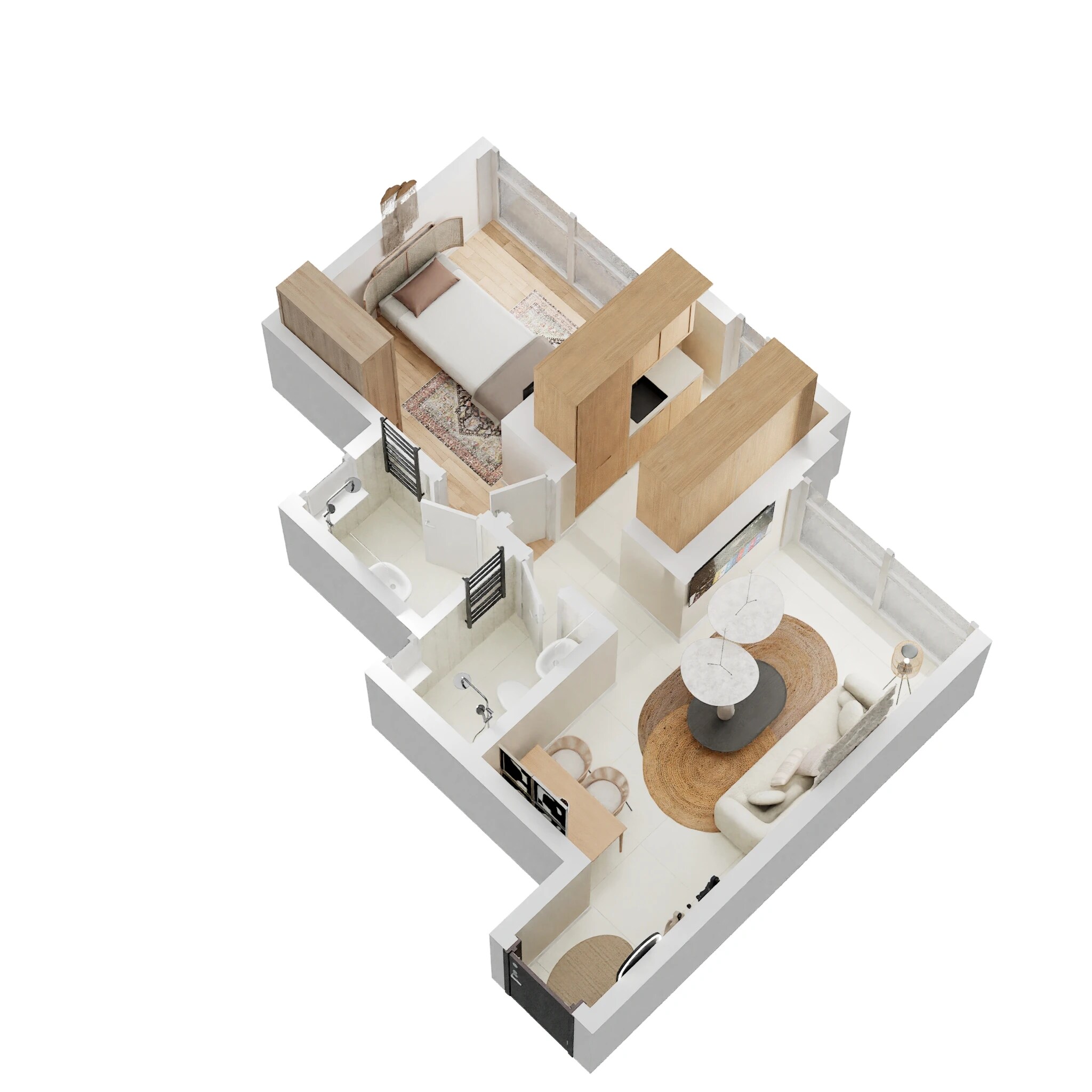 Floor plan of 1 BHK 410 Sq. Ft. Apartment in Sai Proviso Atlantis, Navi Mumbai