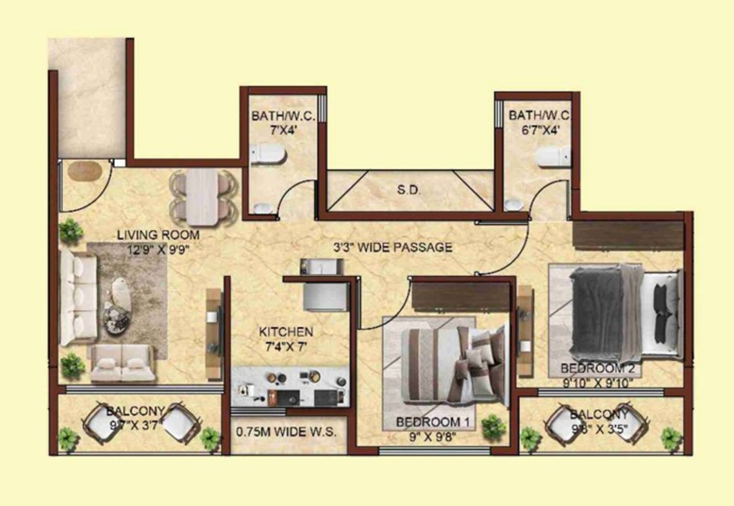 sai shradha the green crest apartment 2 bhk 427sqft 20250723150705