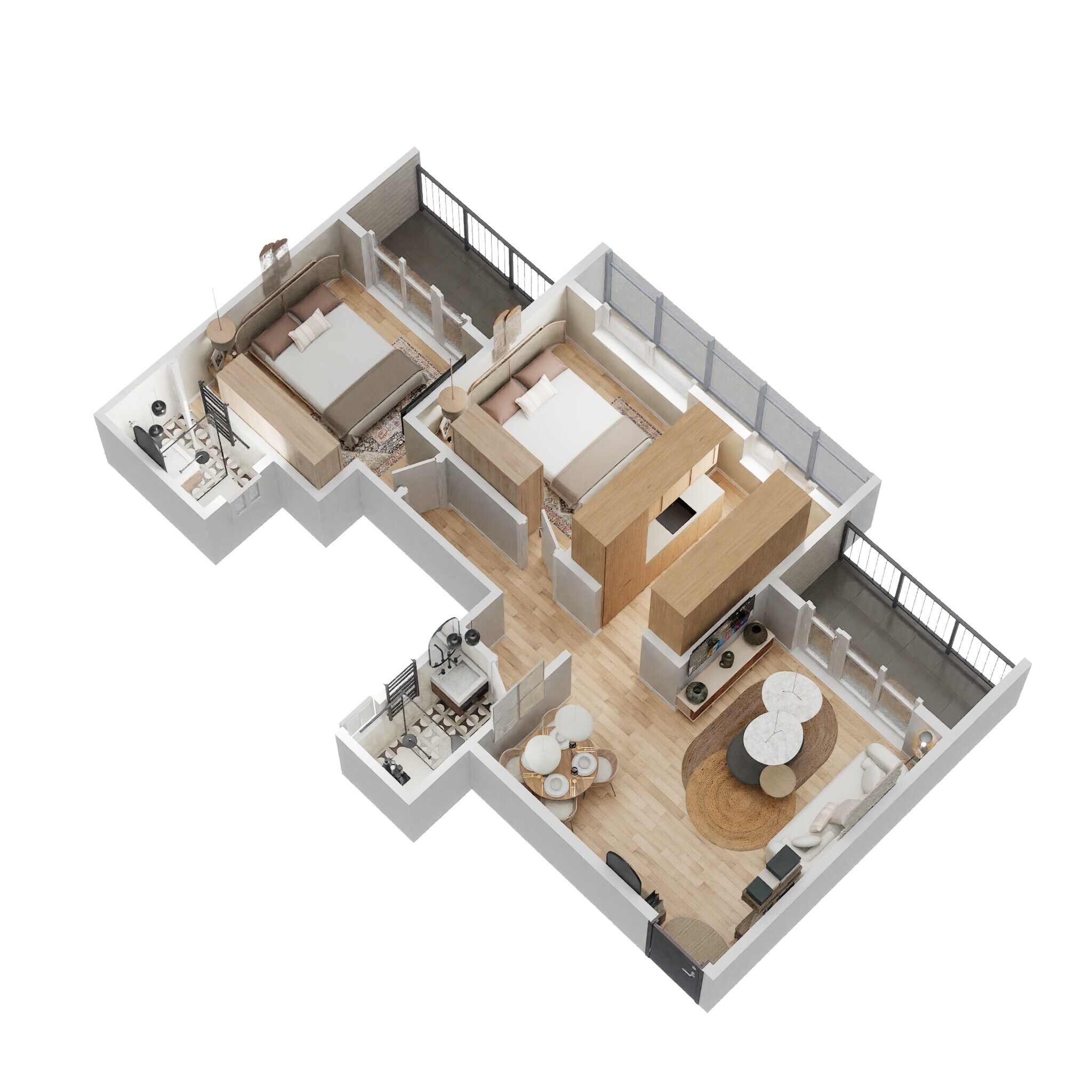 Floor plan of 2 BHK 1082 Sq. Ft. Apartment in Sai Yashaskaram, Navi Mumbai