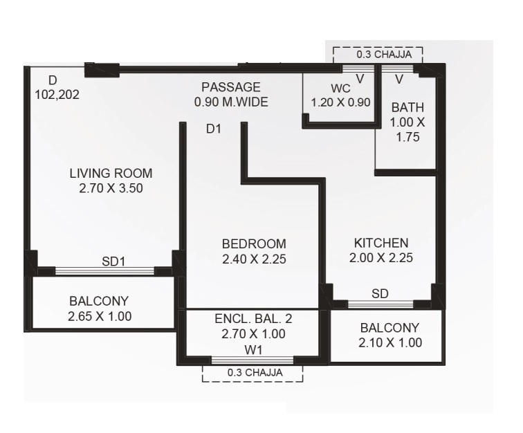 1 BHK 352 Sq. Ft. Apartment in Sairekha Sai Greens