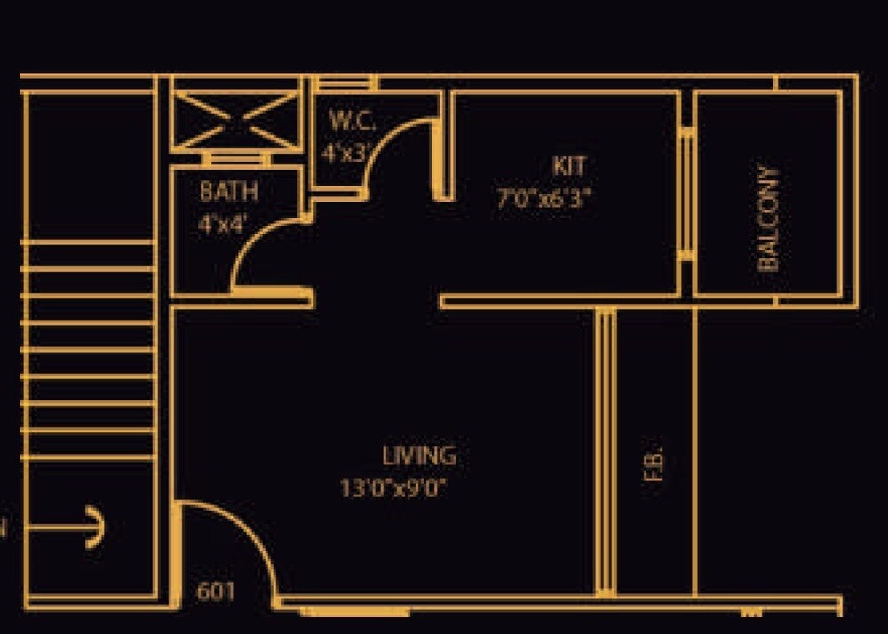 Floor plan of 150 Sq. Ft. Studio in Sambhav Deep Destiny, Navi Mumbai