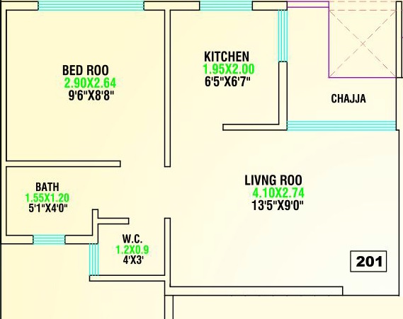 Sarang Plumbago 1 BHK Layout