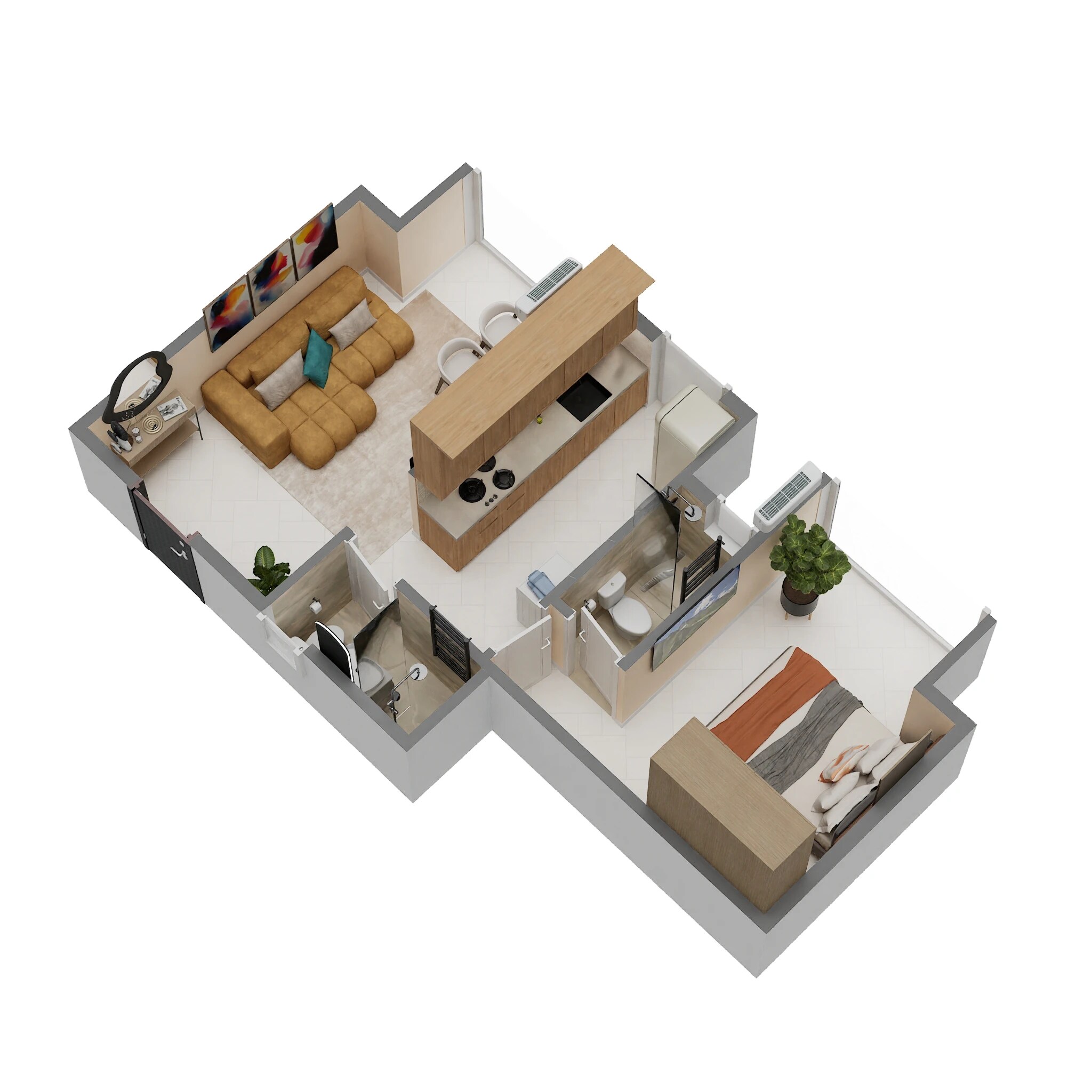 1 BHK 363 Sq. Ft. Apartment