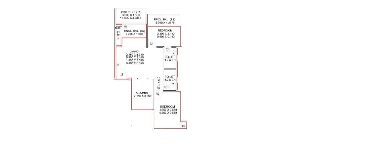 2 BHK 484 Sq. Ft. Apartment