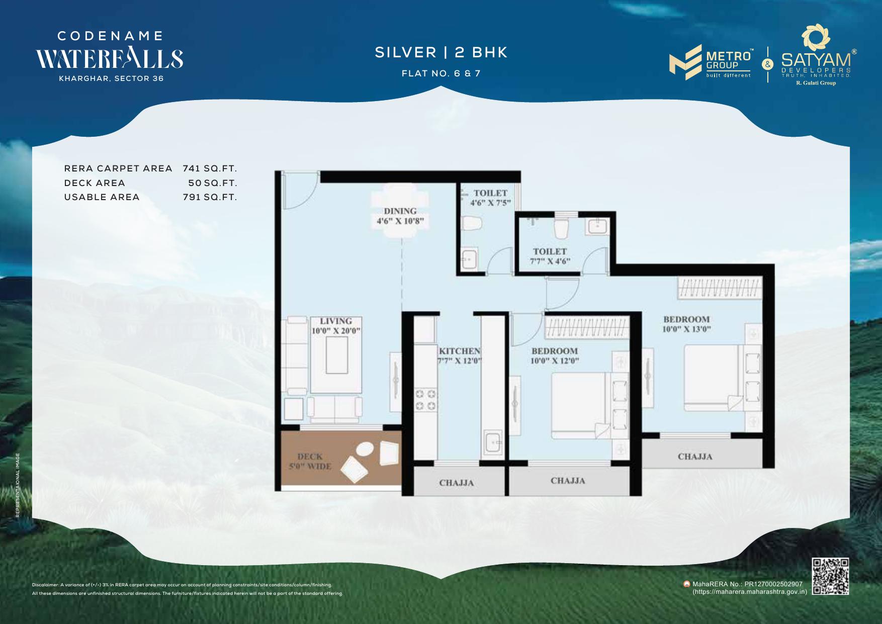 2 BHK 741 Sq. Ft. Apartment