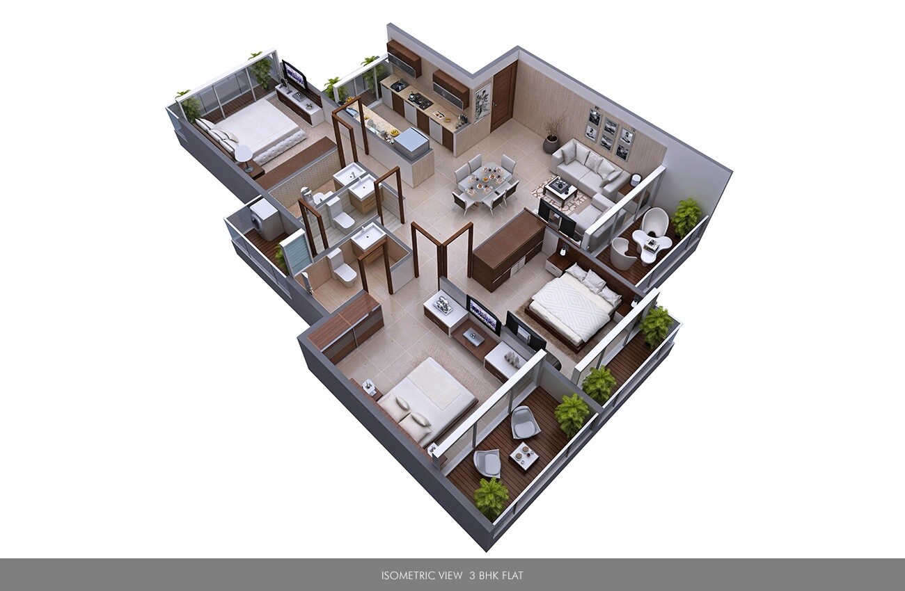 3 BHK 643 Sq. Ft. Apartment