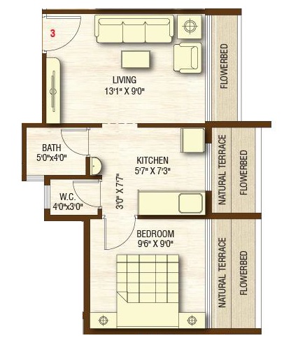 1 BHK 187 Sq. Ft. Apartment in Surana Sarovar