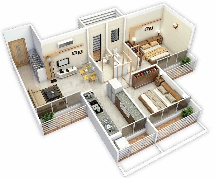 2 BHK 453 Sq. Ft. Apartment