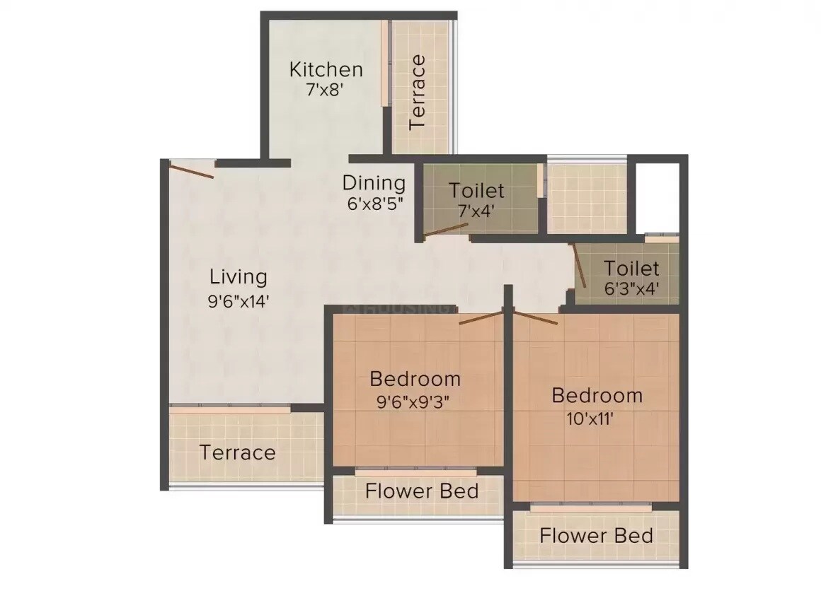 2 BHK 1092 Sq. Ft. Apartment