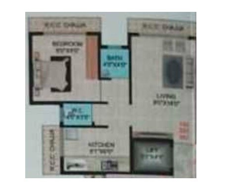 Floor plan of 1 BHK Apartment - 294 sq. ft. in Shiv VLC Pride, Navi Mumbai