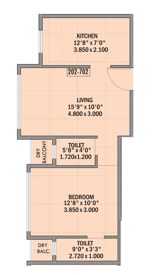 1 BHK 423 Sq. Ft. Apartment in Shivparvati Shreeji Glacia