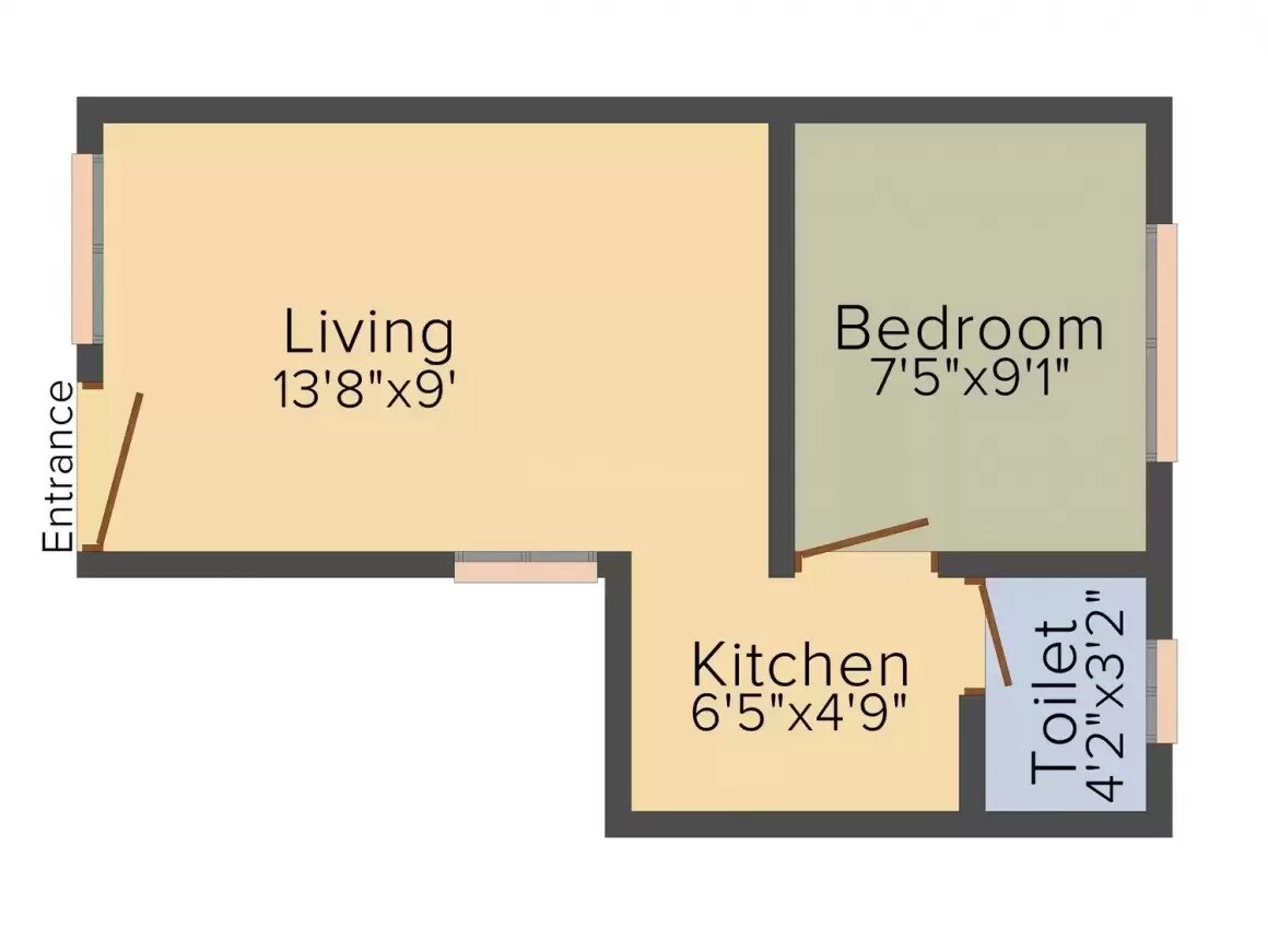 1 BHK 550 Sq. Ft. Apartment