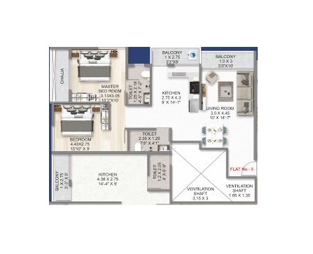 2 BHK 673 Sq. Ft. Apartment