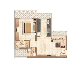 1 BHK 299 Sq. Ft. Apartment in Shree Sawan Majesty