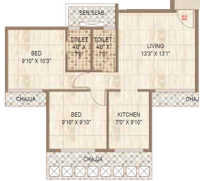 Shree Sawan Majesty 2 BHK Layout