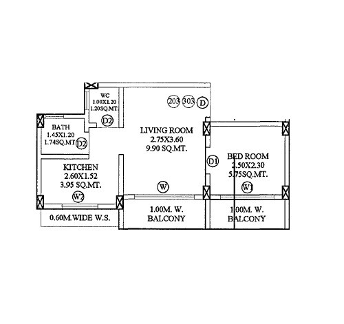 1 BHK 320 Sq. Ft. Apartment
