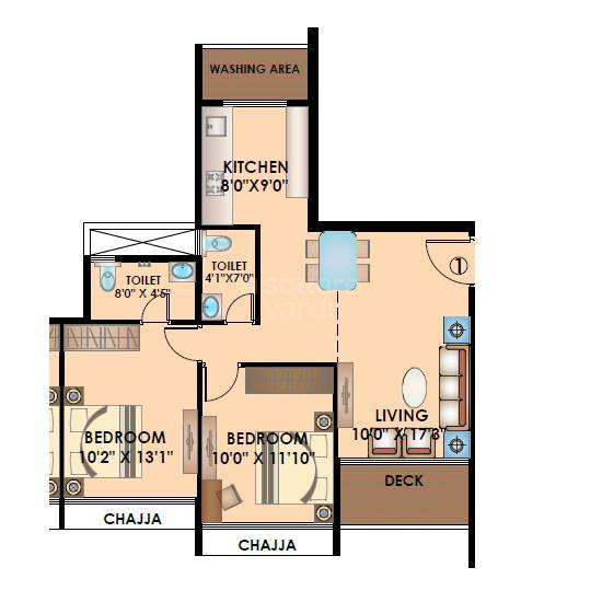 2 BHK 656 Sq. Ft. Apartment