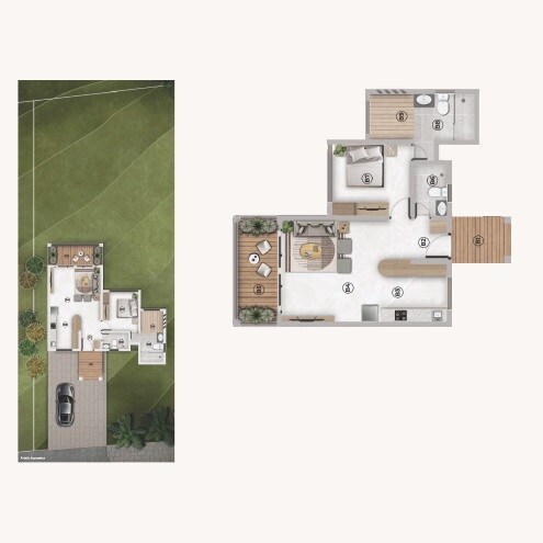 Floor plan of 1 BHK 544 Sq. Ft. Villa in Shrivega Villas, Navi Mumbai