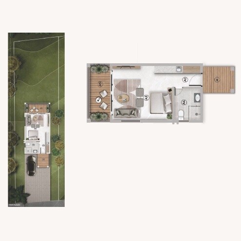 Floor plan of 1 BHK 847 Sq. Ft. Villa in Shrivega Villas, Navi Mumbai