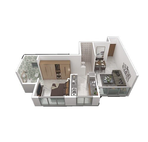 1 BHK 404 Sq. Ft. Apartment