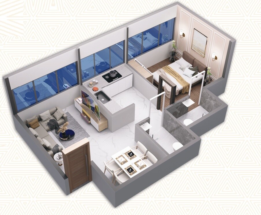 1 BHK 444 Sq. Ft. Apartment