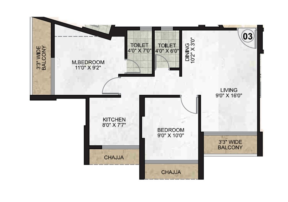 2 BHK 623 Sq. Ft. Apartment