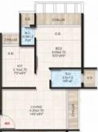 1 BHK 415 Sq. Ft. Apartment