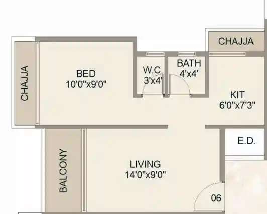 1 BHK 317 Sq. Ft. Apartment in SM Pearl