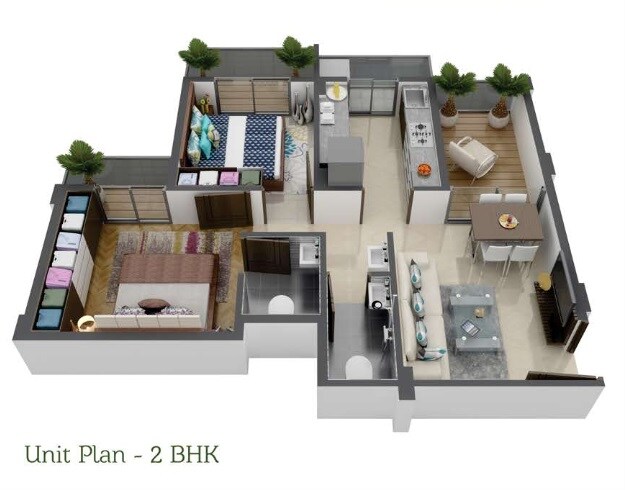 2 BHK 383 Sq. Ft. Apartment