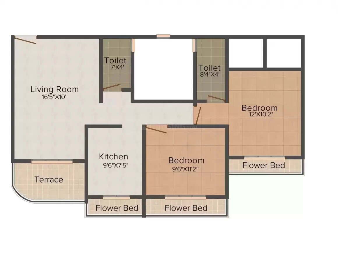 2 BHK 1221 Sq. Ft. Apartment