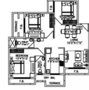 2 BHK 1369 Sq. Ft. Apartment