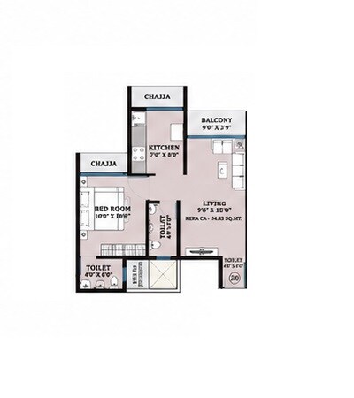 1 BHK 370 Sq. Ft. Apartment