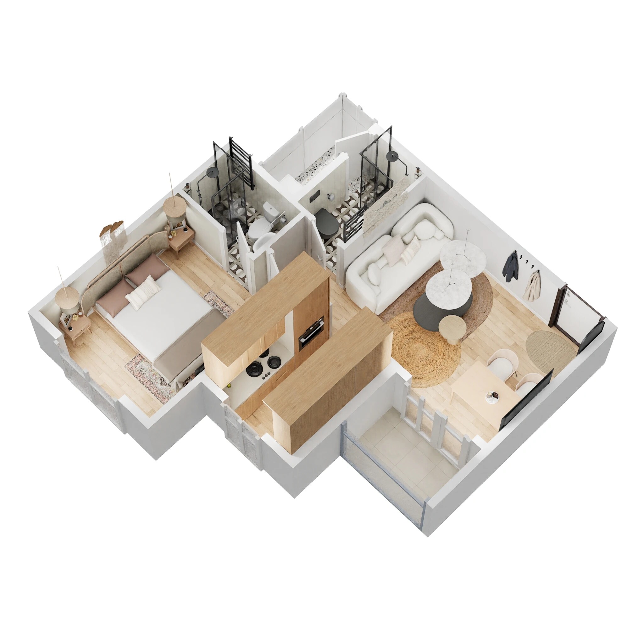 Floor plan of 1 BHK 430 Sq. Ft. Apartment in Today Global Anandam, Navi Mumbai