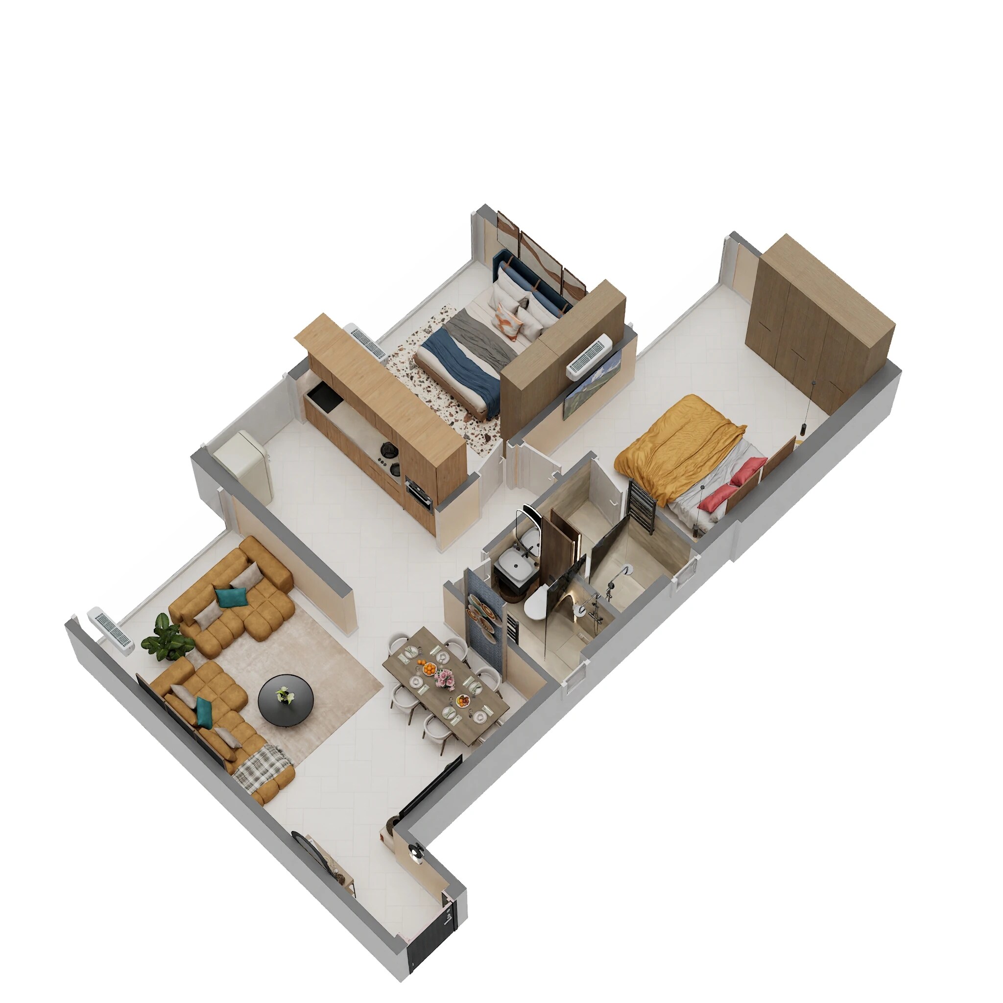 Floor plan of 3 BHK 1308 Sq. Ft. Apartment in Today I Land 27, Navi Mumbai