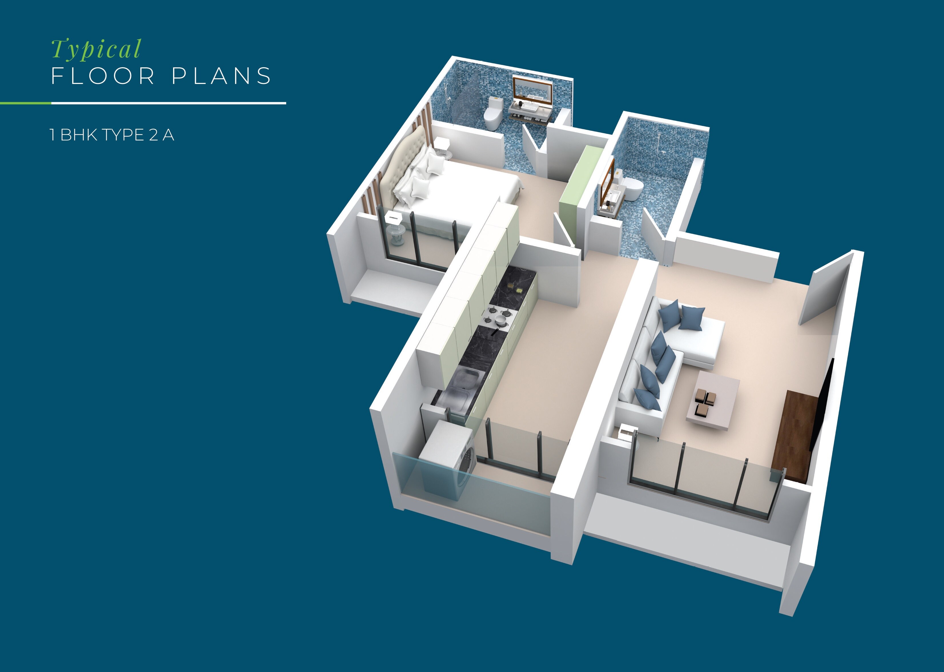 Floor plan of 1 BHK 462 Sq. Ft. Apartment in TPV Nisarg Aura, Navi Mumbai