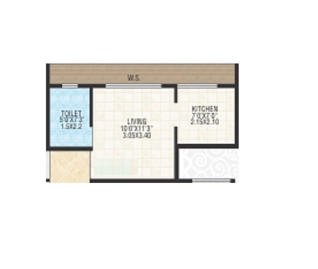 Floor plan of 239 Sq. Ft. Studio in Tulsi Landmark Bhivpuri, Navi Mumbai