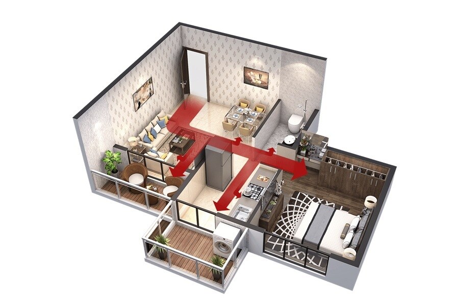 Floor plan of 1 BHK 360 Sq. Ft. Apartment in Unimax Pride, Navi Mumbai