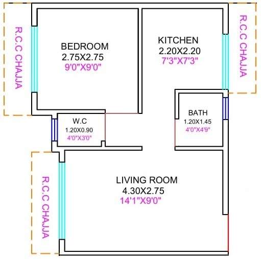 1 BHK 261 Sq. Ft. Apartment in Vardhaman Enclave