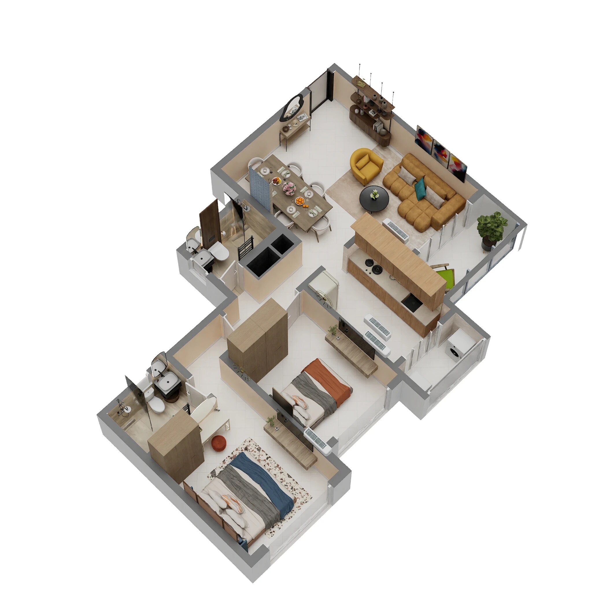 Floor plan of 2 BHK 761 Sq. Ft. Apartment in Varsha Balaji Sapphire, Navi Mumbai