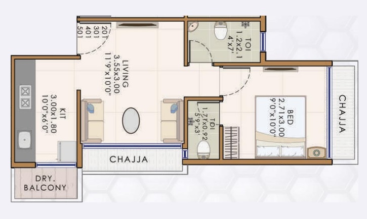 1 BHK 281 Sq. Ft. Apartment in Venkatesha Apex Paradise