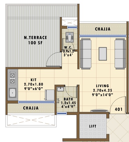 Vibrant Shree Residency 1 BHK Layout