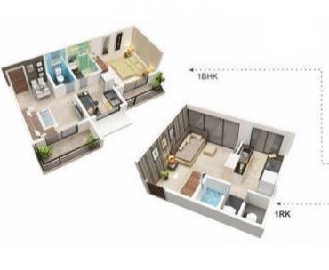Floor plan of 228 Sq. Ft. Studio in Victory Guru Shradha, Navi Mumbai