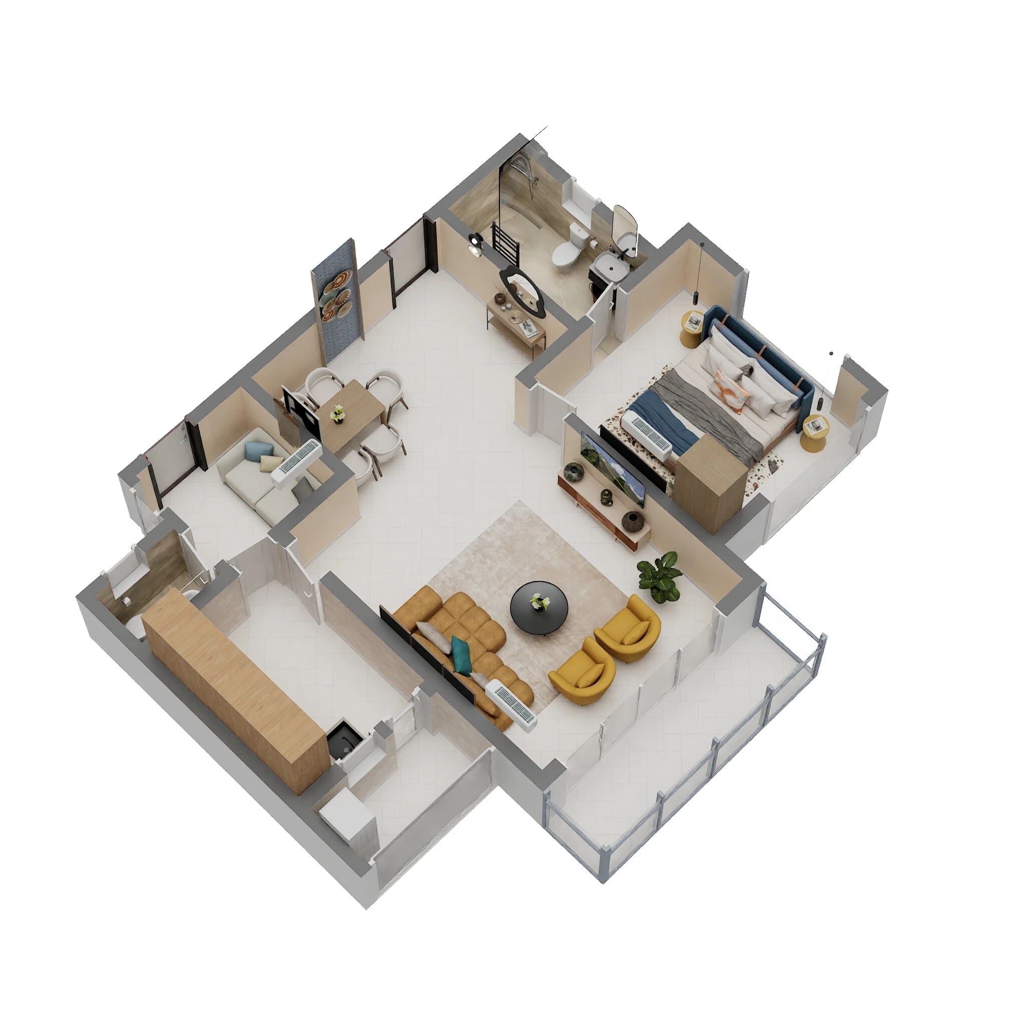 Floor plan of 1 BHK 456 Sq. Ft. Apartment in Vihaan Eleganza, Navi Mumbai