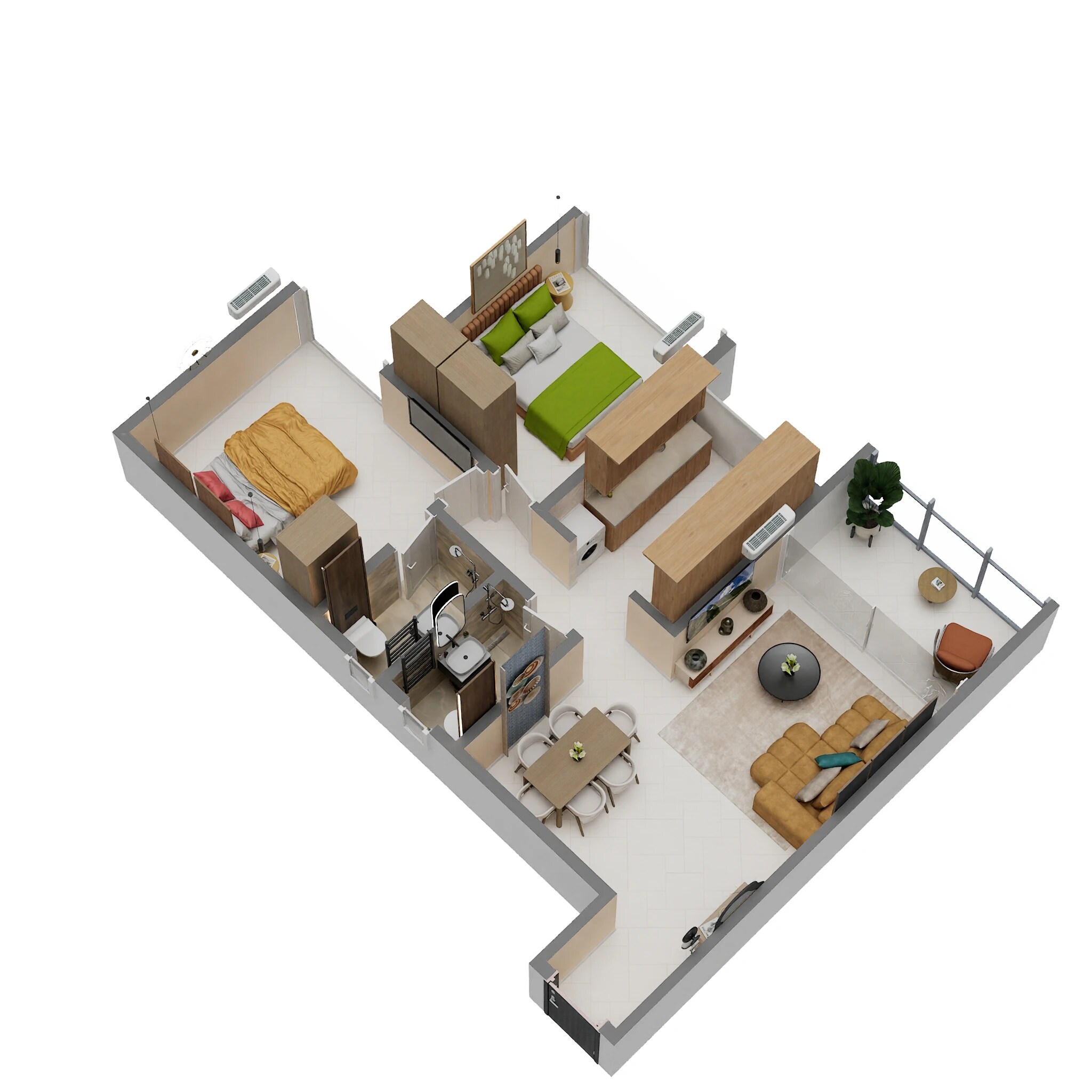 2 BHK 492 Sq. Ft. Apartment