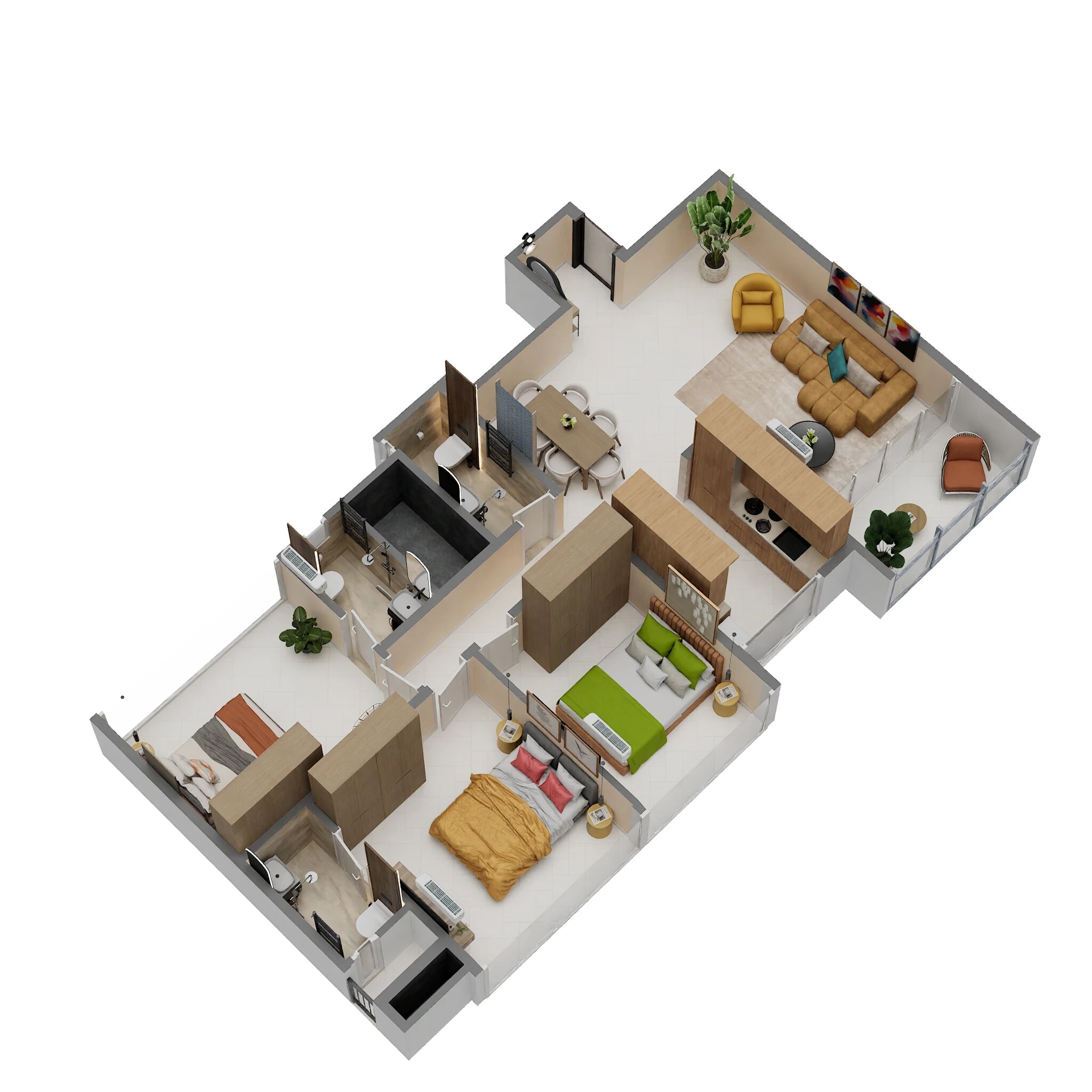 2 BHK 583 Sq. Ft. Apartment