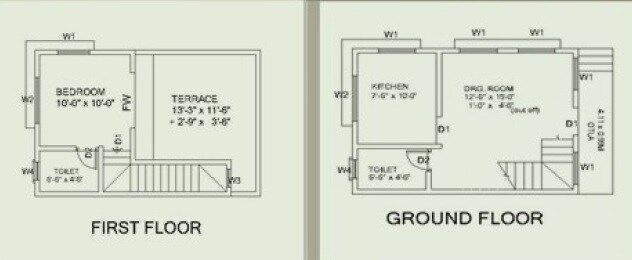Floor plan of 1 BHK 527 Sq. Ft. Villa in Vishwa Natures Paradise Villa, Navi Mumbai