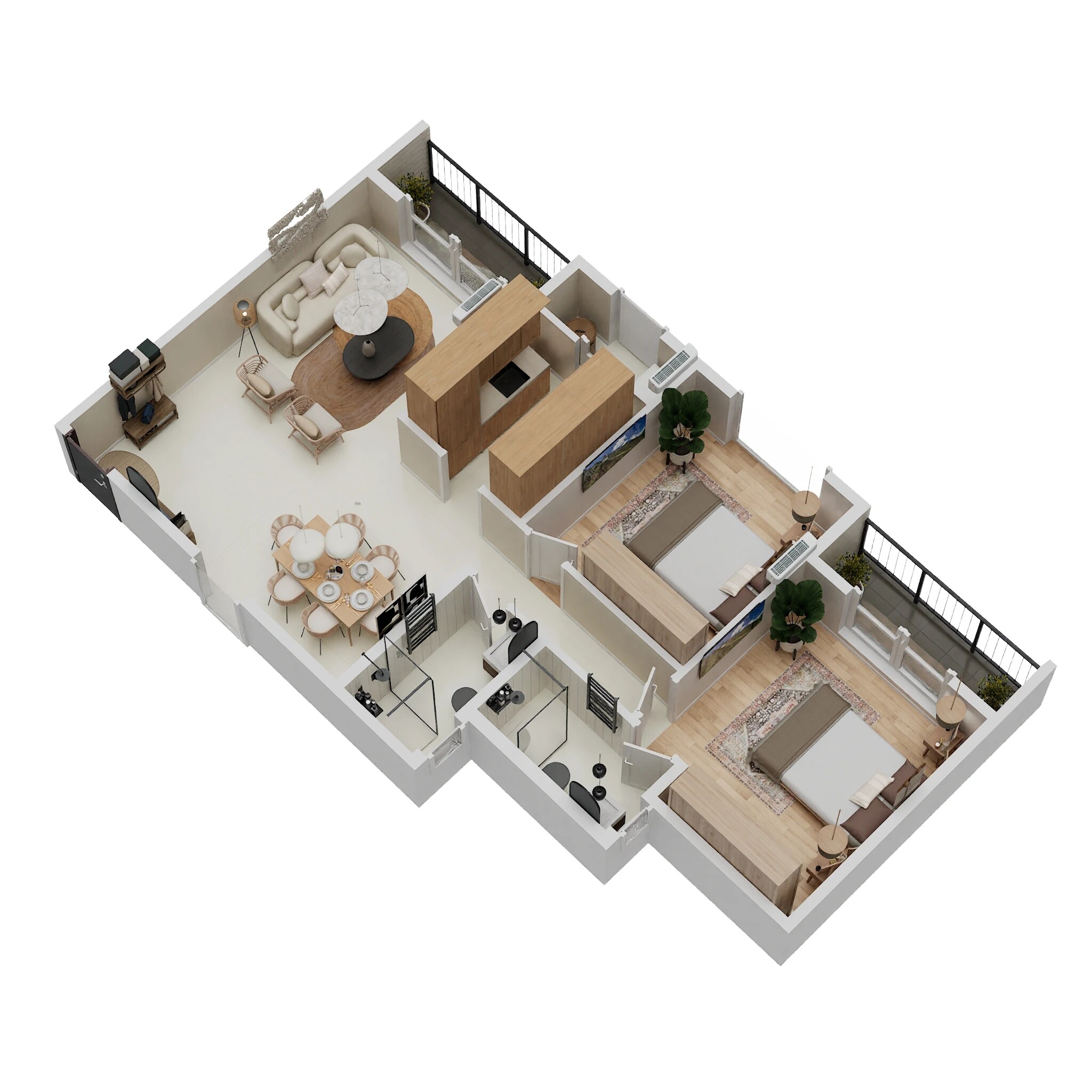 Floor plan of 2 BHK 777 Sq. Ft. Apartment in VR Swarg, Navi Mumbai