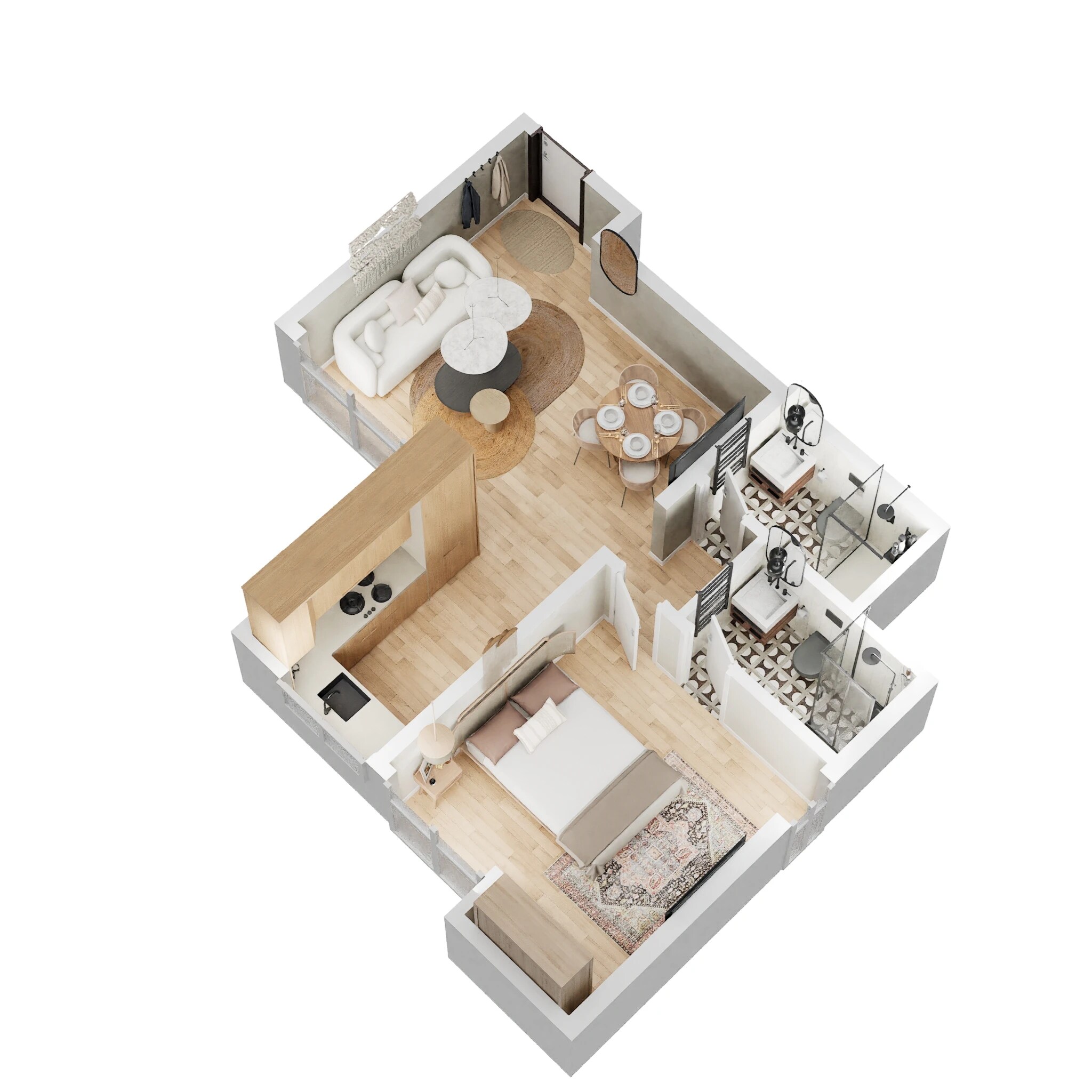Floor plan of 1 BHK Apartment - 400 sq. ft. in Wadhwa Wise City, Navi Mumbai